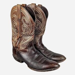 Ariat R-Toe Western Leather Cowboy Boots Brown Men's 11D